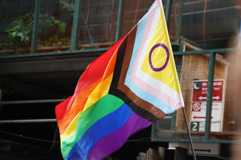 Agender progress pride flag
